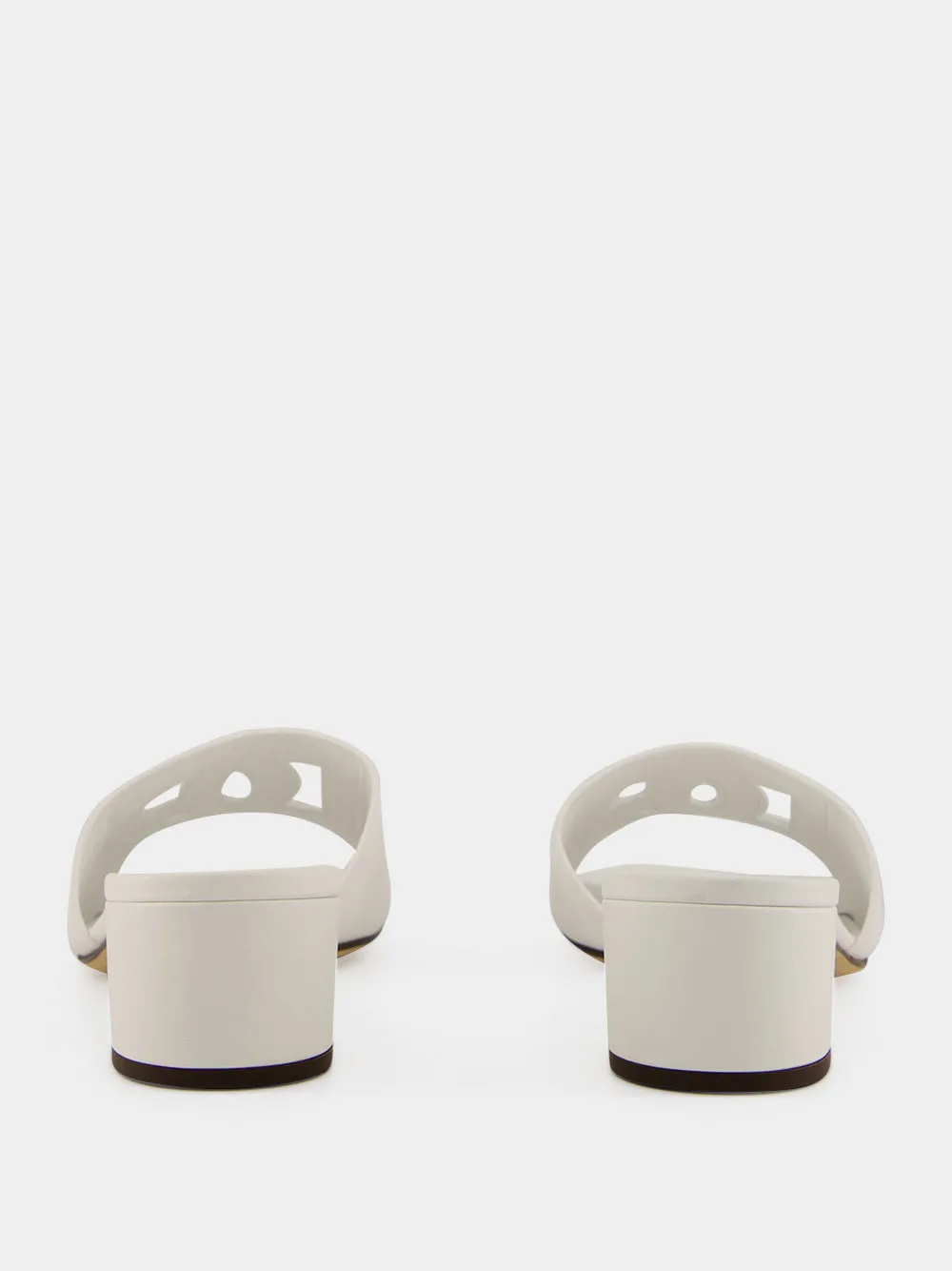 White Calfskin DG Millennials Logo Mules sold by Fashion Clinic product image thumbnail 5