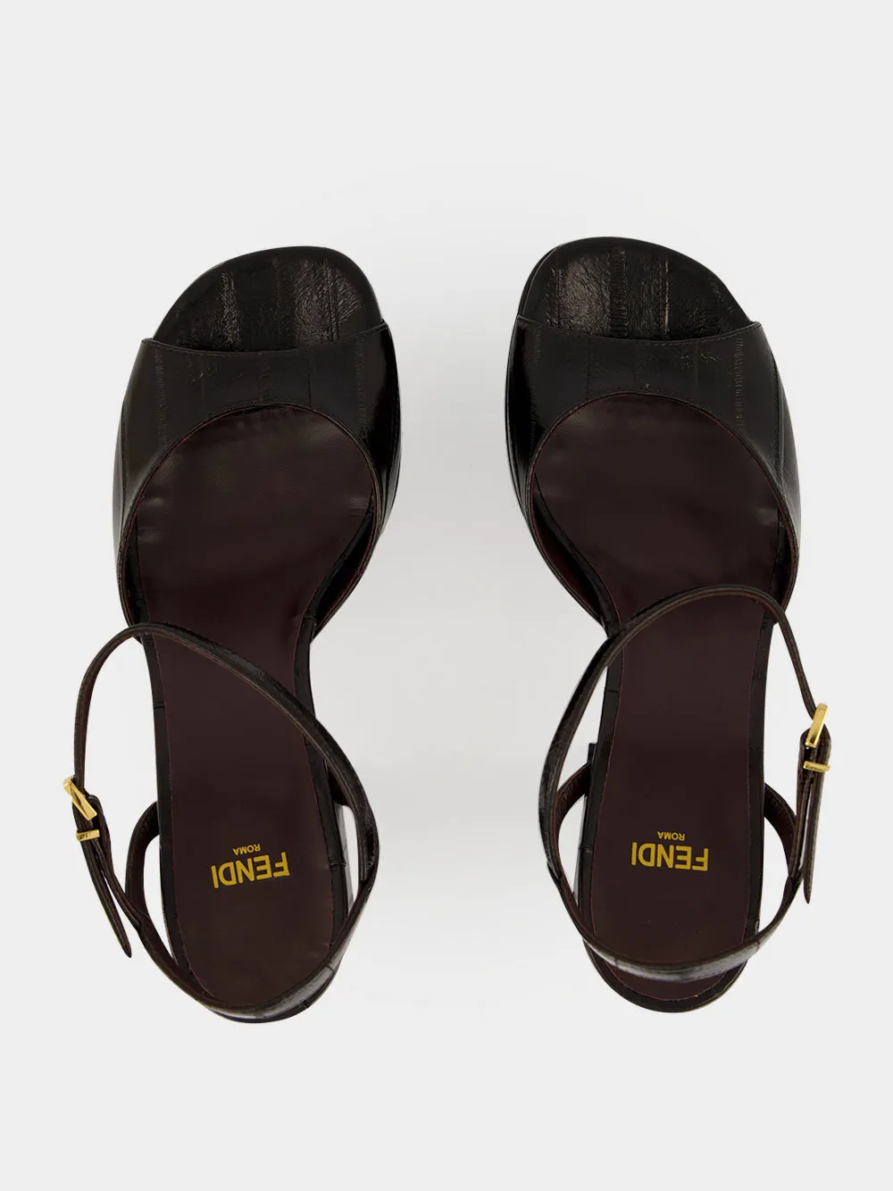 Brown Leather Platform Sandals sold by Fashion Clinic product image thumbnail 4