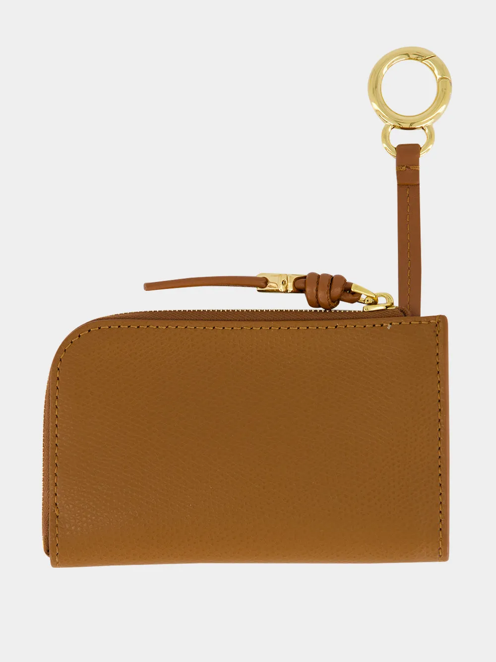 Brown Leather Zip Card Holder sold by Fashion Clinic product image thumbnail 2