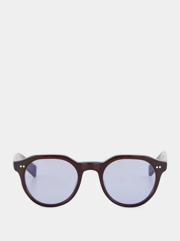 Dark Bordeaux Lubin-E Oval Sunglasses made by Fashion Clinic