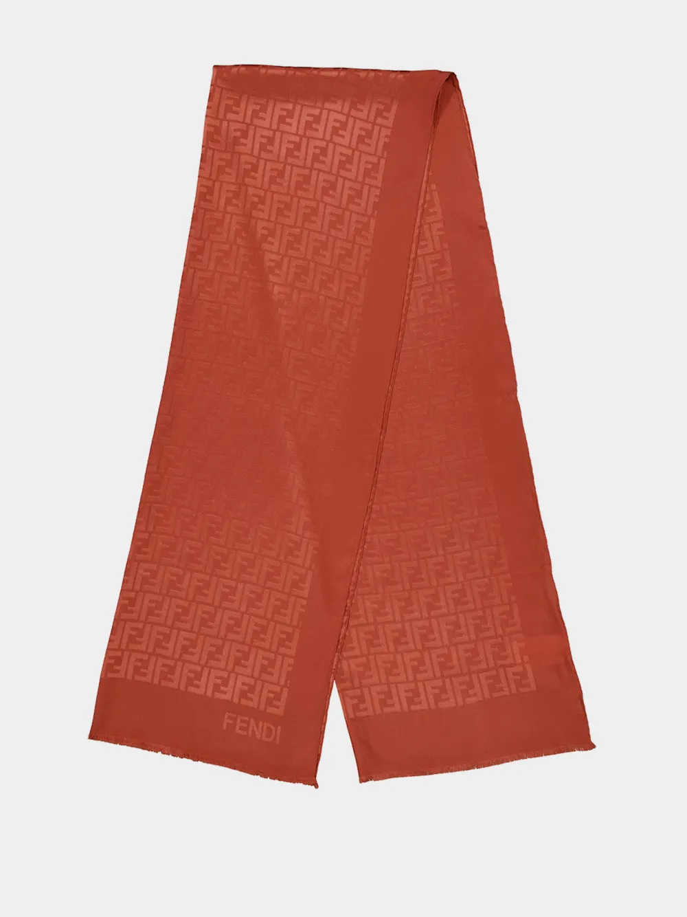 Rust FF Silk Stole sold by Fashion Clinic