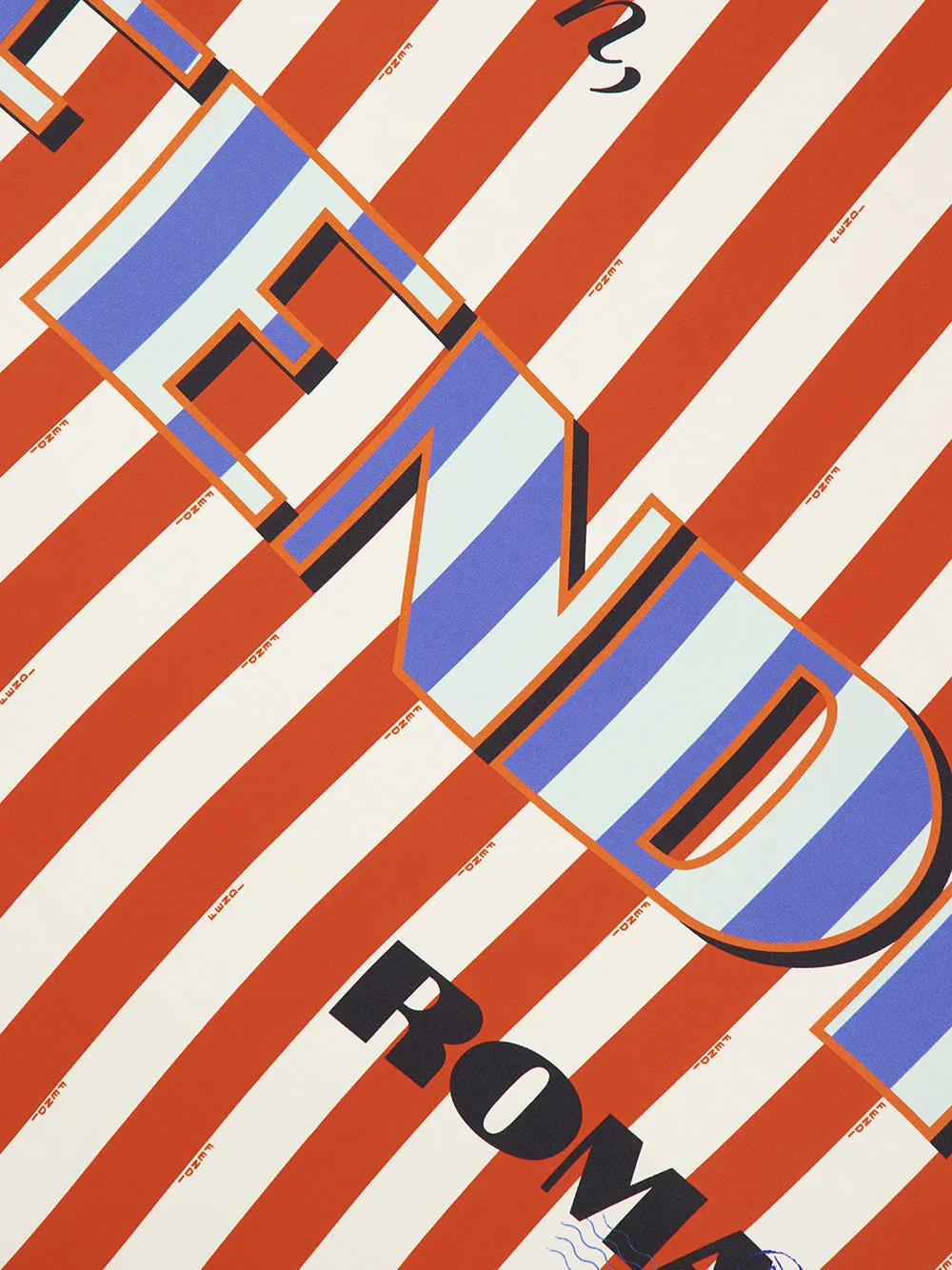Red and Blue Striped Silk Foulard sold by Fashion Clinic product image thumbnail 3