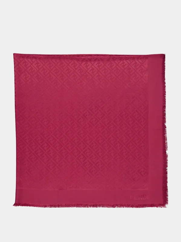 Cherry Red FF Silk & Wool Shawl made by Fashion Clinic