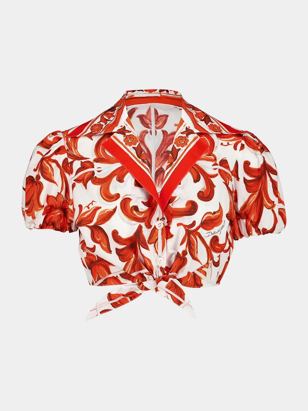 Orange Majolica Poplin Tie Shirt sold by Fashion Clinic product image thumbnail 2