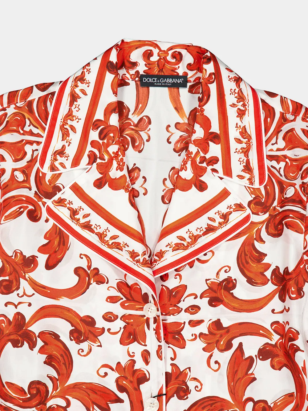 Orange Majolica Silk Vanity Shirt sold by Fashion Clinic product image thumbnail 3