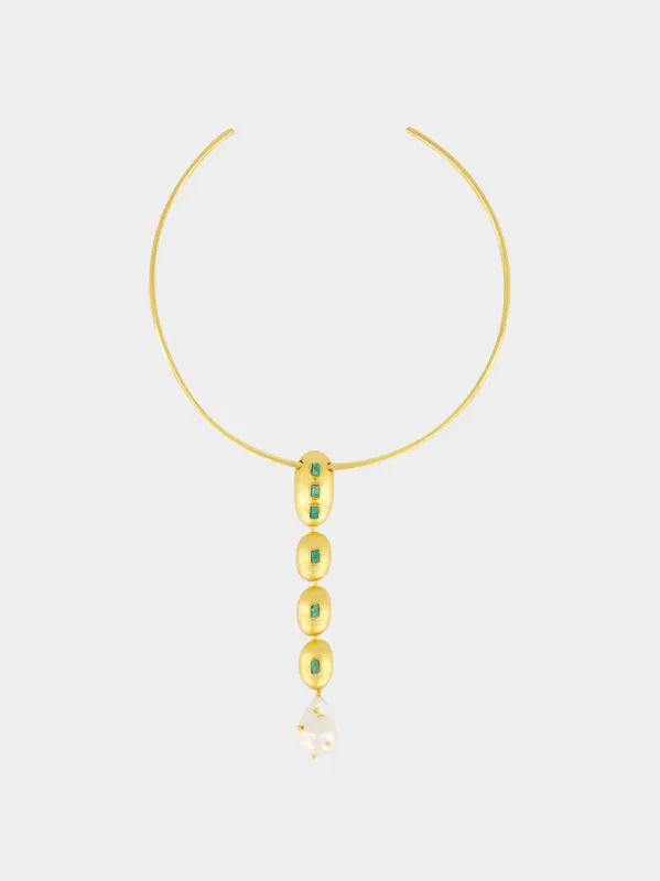 Gold Emerald Lumièr Necklace made by Fashion Clinic