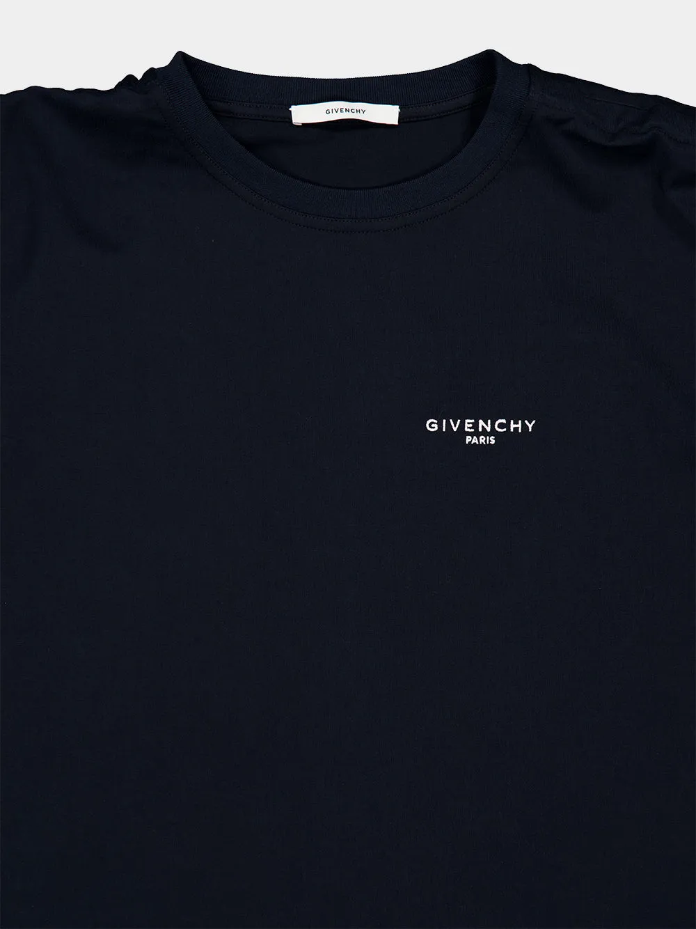 Navy Gathered Sleeve Cotton T-Shirt sold by Fashion Clinic product image thumbnail 3