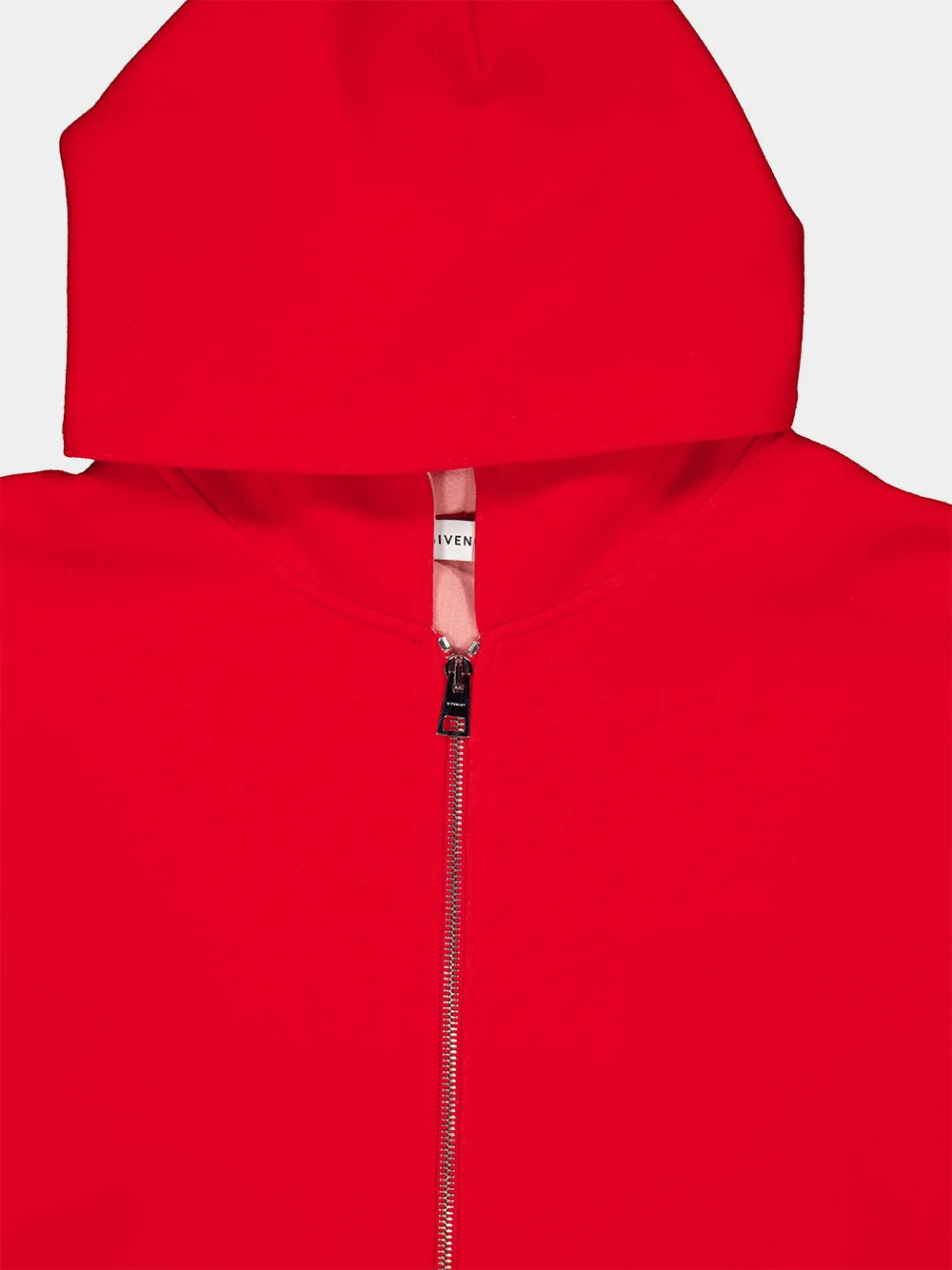 Red and Pink Couture Seam Zip Hooded Sweatshirt sold by Fashion Clinic product image thumbnail 3
