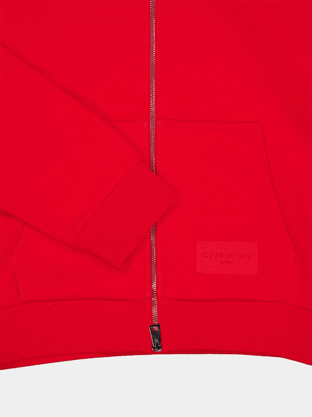 Red and Pink Couture Seam Zip Hooded Sweatshirt sold by Fashion Clinic product image thumbnail 4