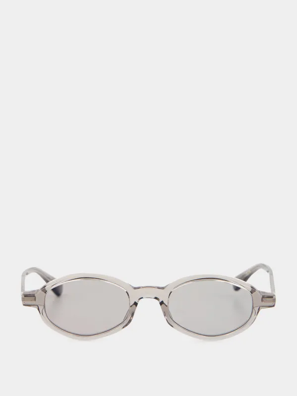 Smoke Grey 799E Round Sunglasses made by Fashion Clinic