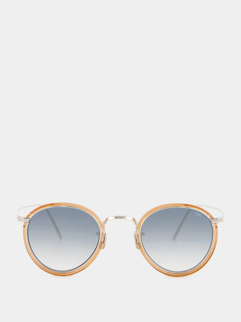 Mandarine and Silver 717-E Oval Sunglasses sold by Fashion Clinic