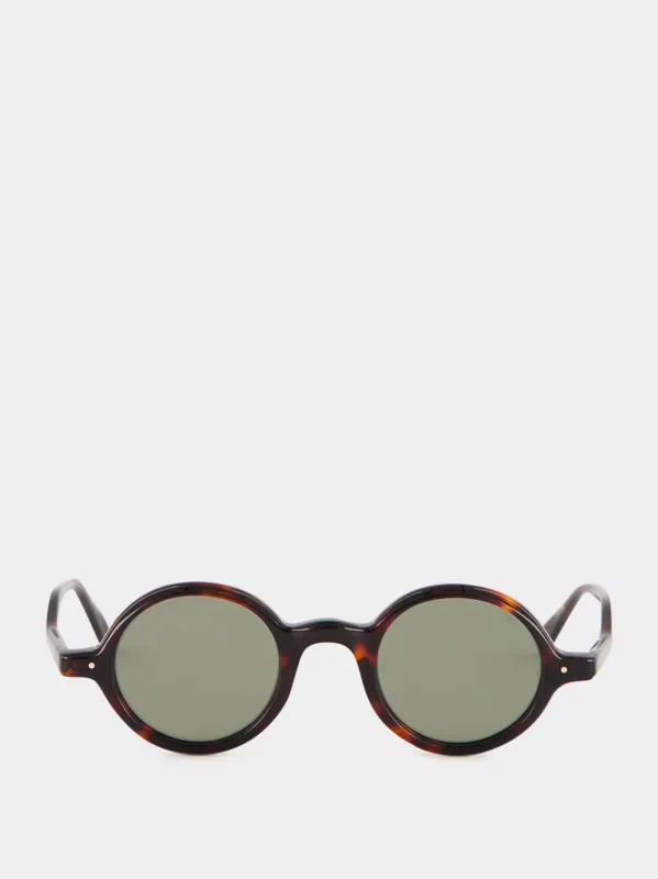 Tortoise 347E Round Acetate Sunglasses made by Fashion Clinic