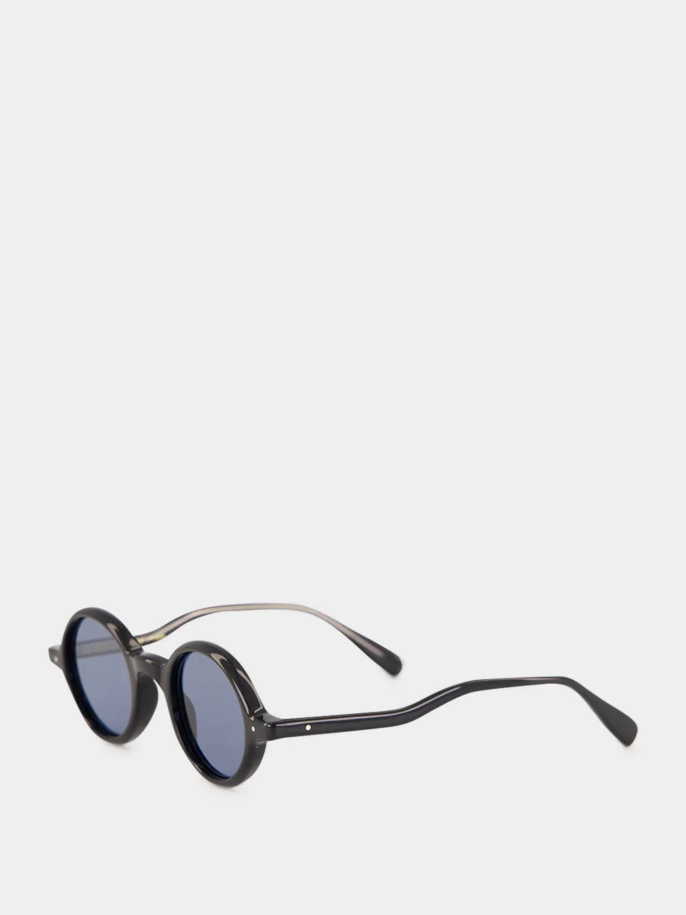 Black 347E Round Acetate Sunglasses sold by Fashion Clinic product image thumbnail 3