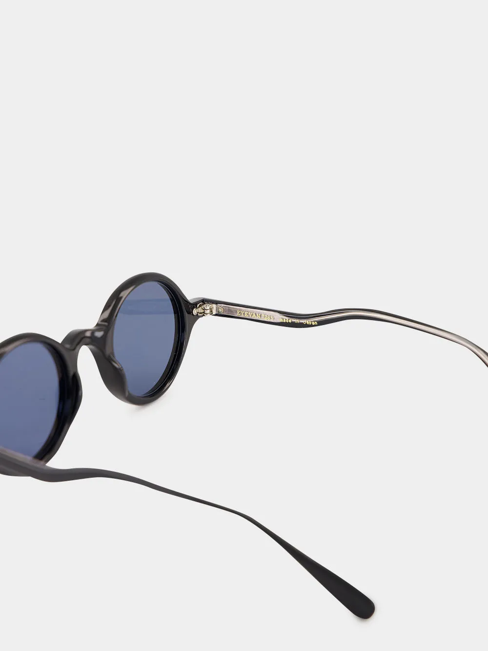 Black 347E Round Acetate Sunglasses sold by Fashion Clinic product image thumbnail 4