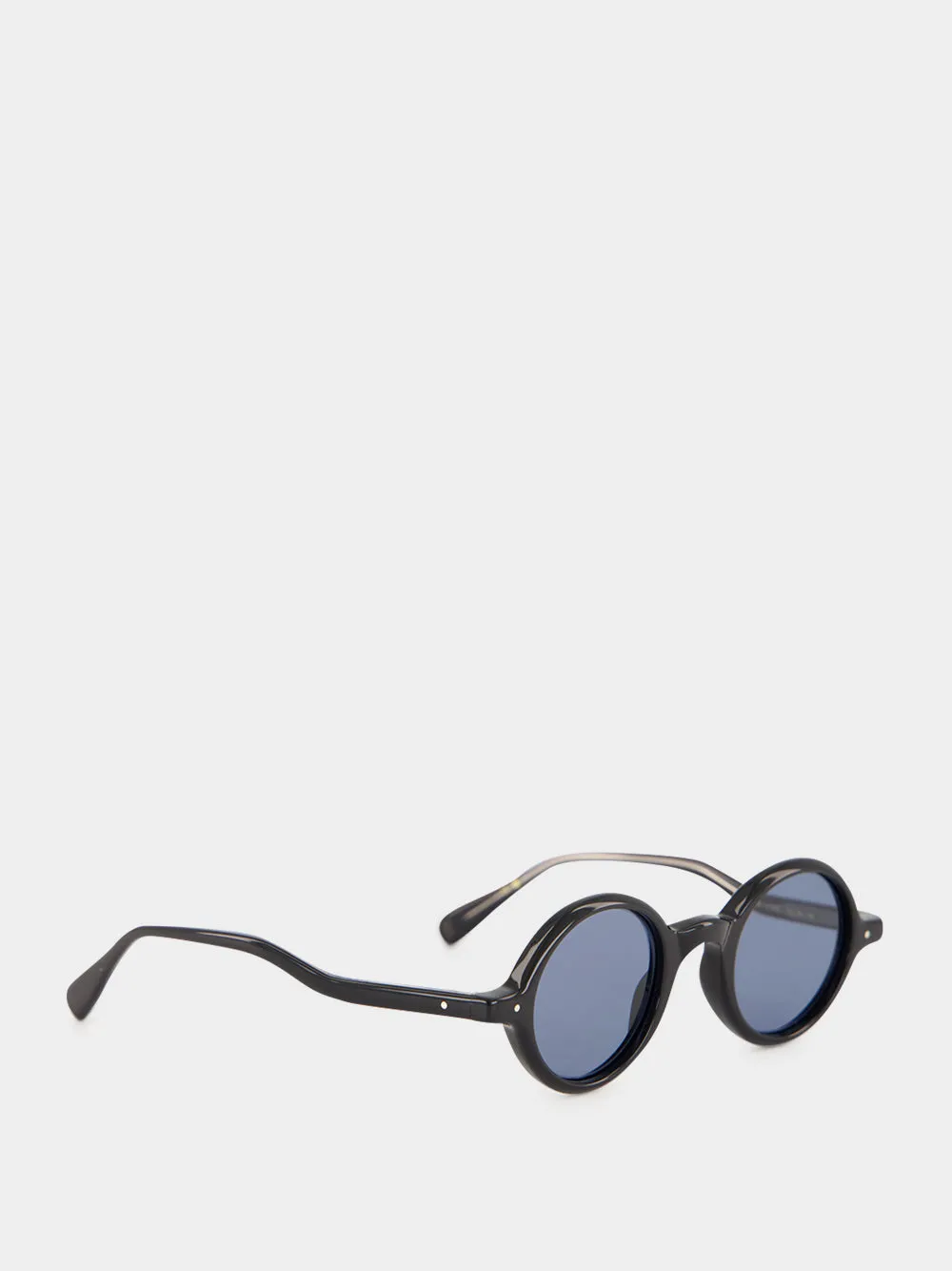 Black 347E Round Acetate Sunglasses sold by Fashion Clinic product image thumbnail 2