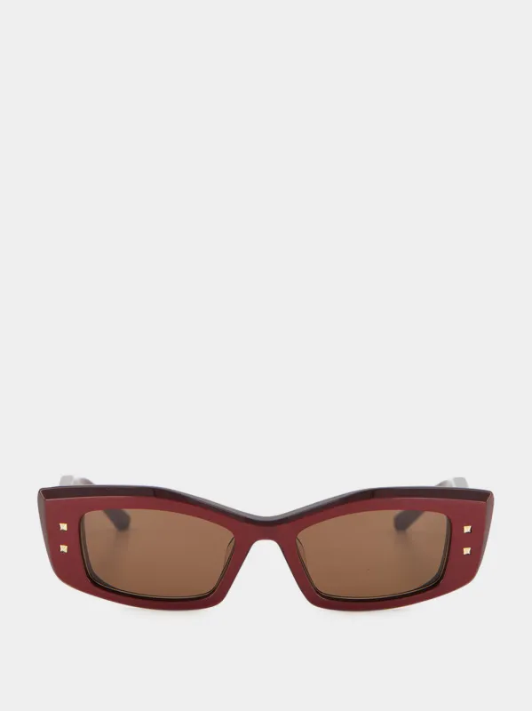 V-Quattro Bordeaux Sunglasses made by Valentino Garavani