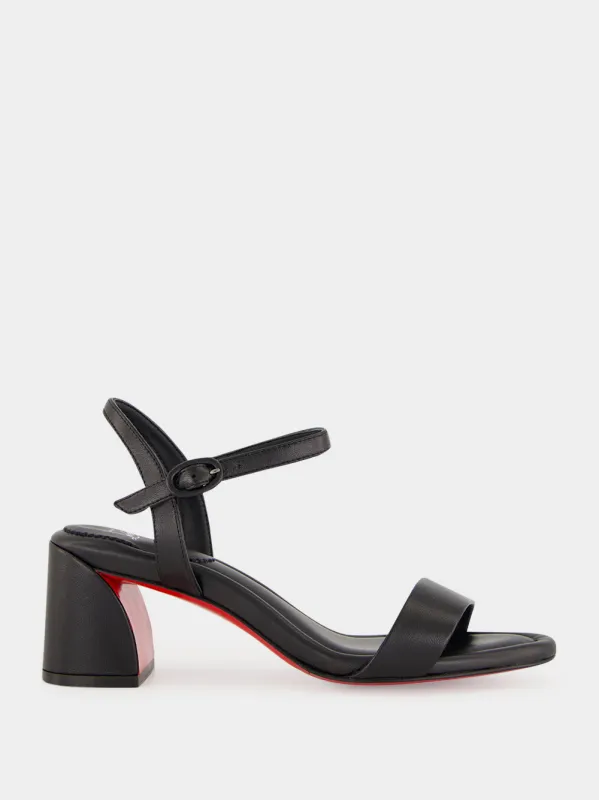 Black Miss Jane 55 Nappa Leather Sandals made by Christian Louboutin
