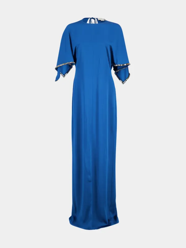 Royal Blue Embellished Handkerchief Maxi Dress made by Stella McCartney