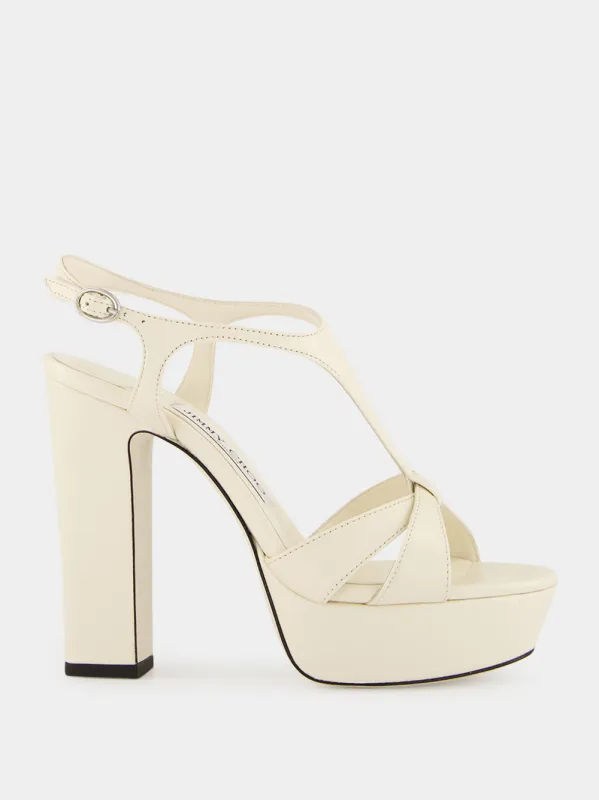 Latte Kesia 120 Platform High-Heel Sandals made by Jimmy Choo