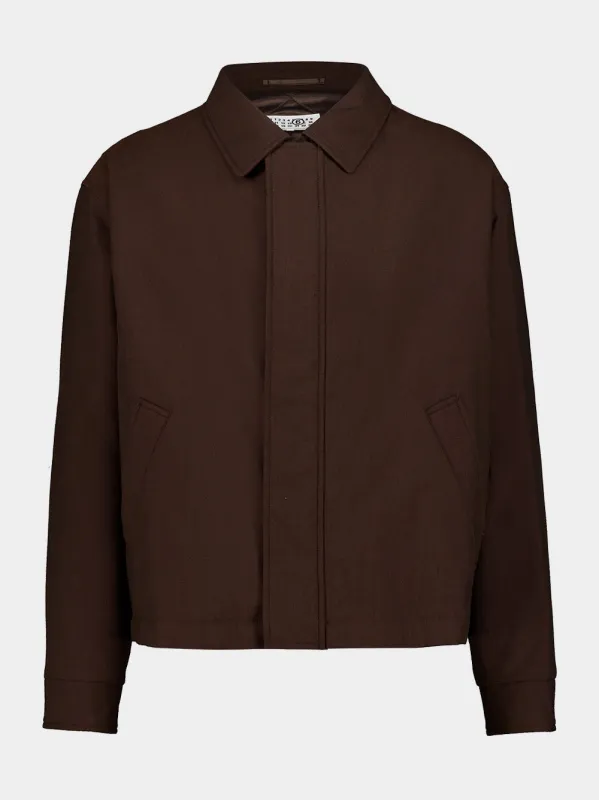 Brown Regular Fit Wool Jacket made by Maison Margiela
