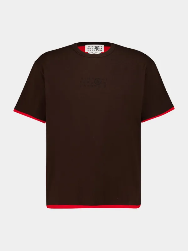 Brown and Red Reversible Cotton T-Shirt made by Maison Margiela