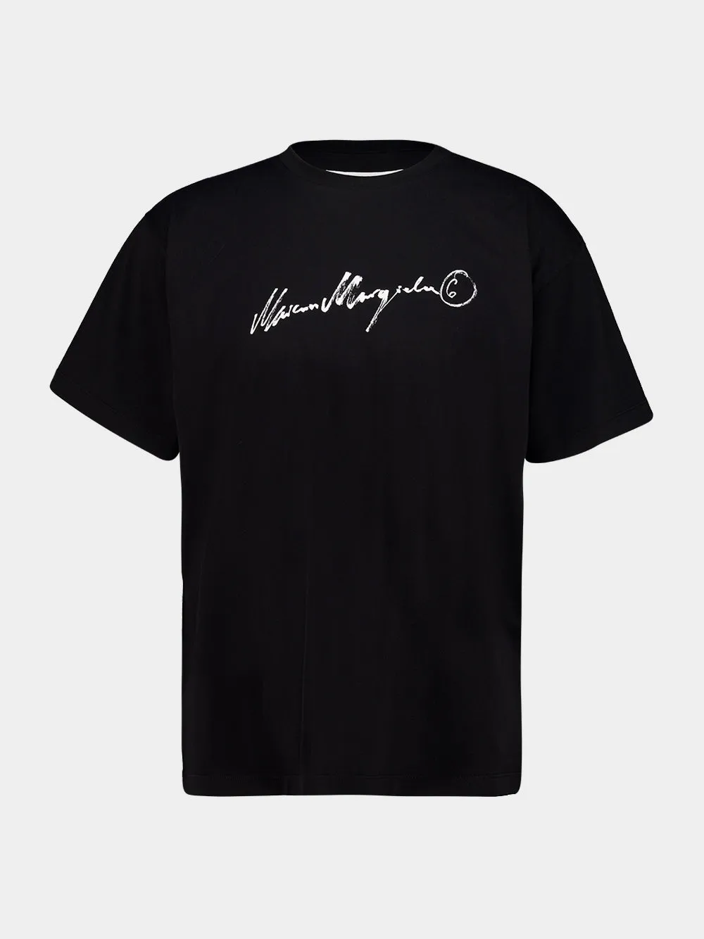 Black Overdyed Script Jersey T-Shirt sold by Fashion Clinic