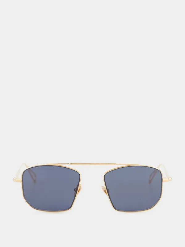 Peony Gold and Blue New York Sunglasses made by Ahlem Eyewear