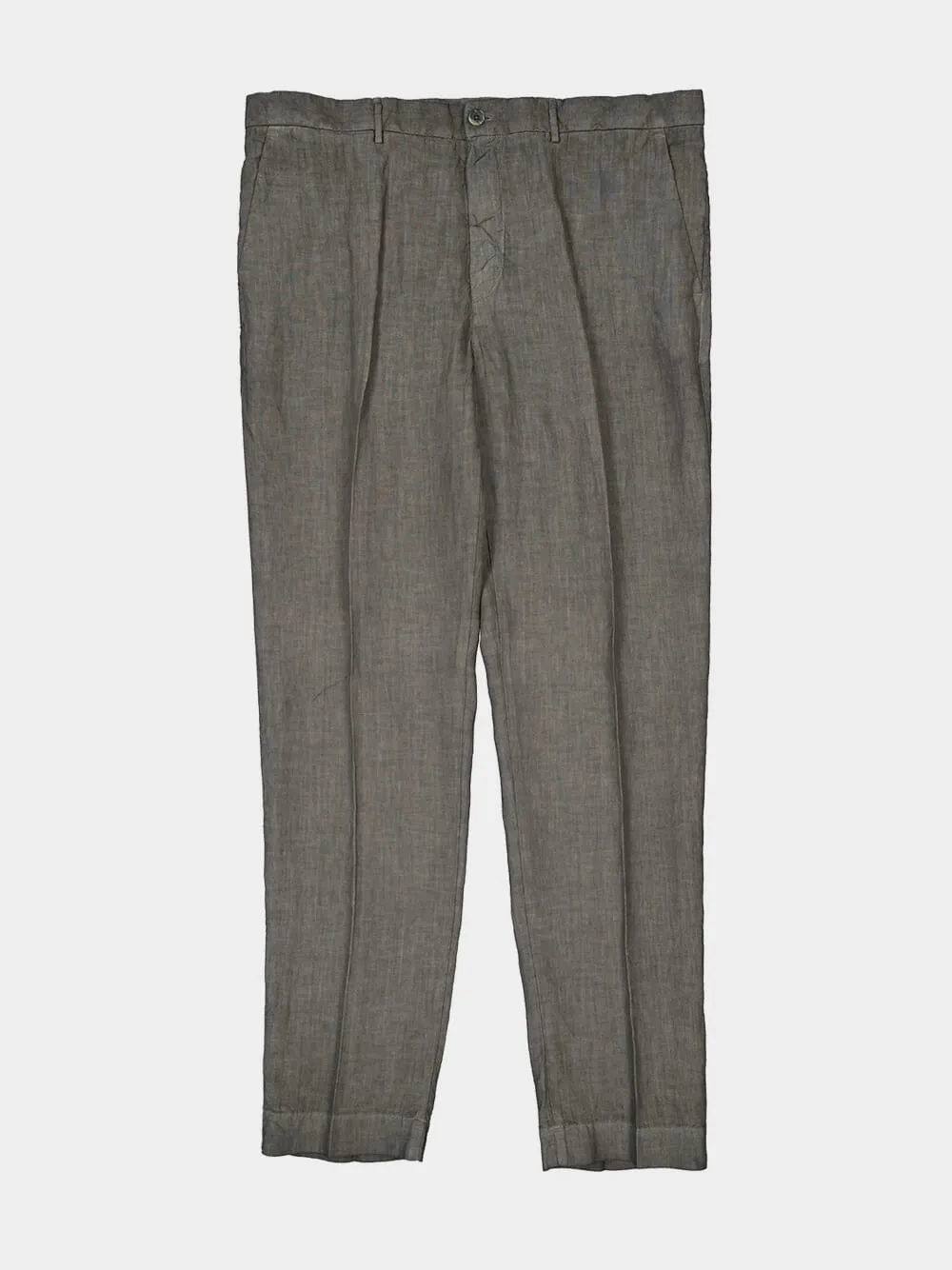 Grey Linen Tailored Trousers sold by Fashion Clinic product image thumbnail 4