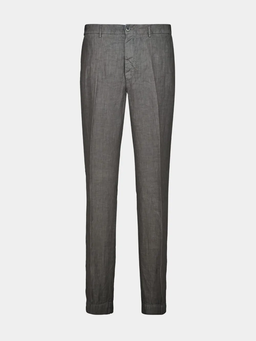 Grey Linen Tailored Trousers sold by Fashion Clinic