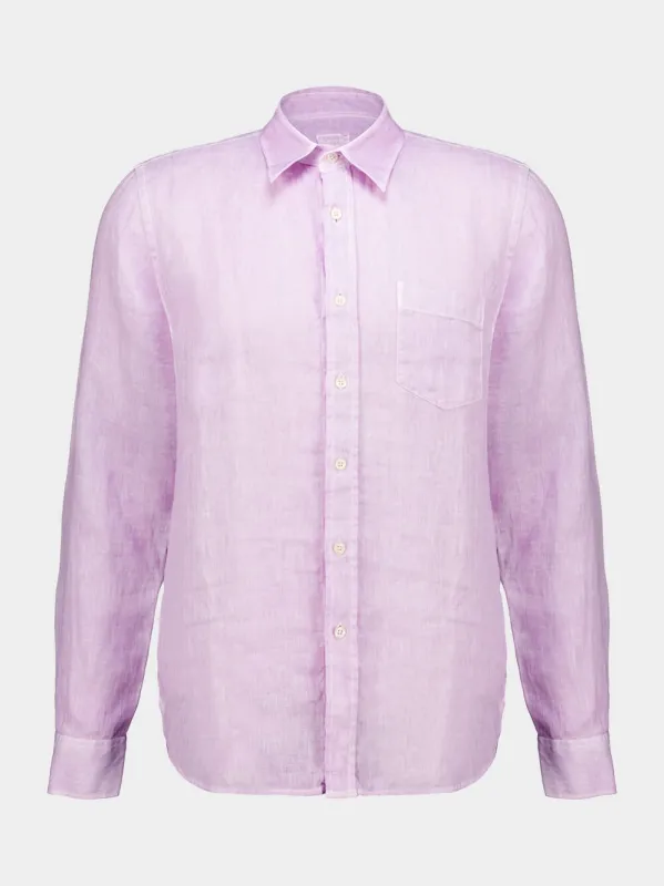 Lilac Soft Fade Linen Shirt made by Fashion Clinic