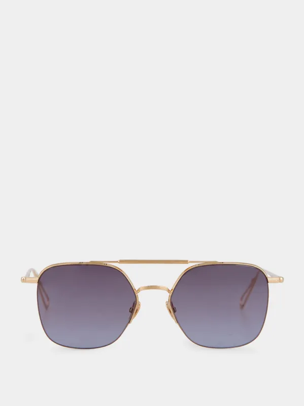 Louxor Peony Gold Aviator Sunglasses made by Ahlem Eyewear