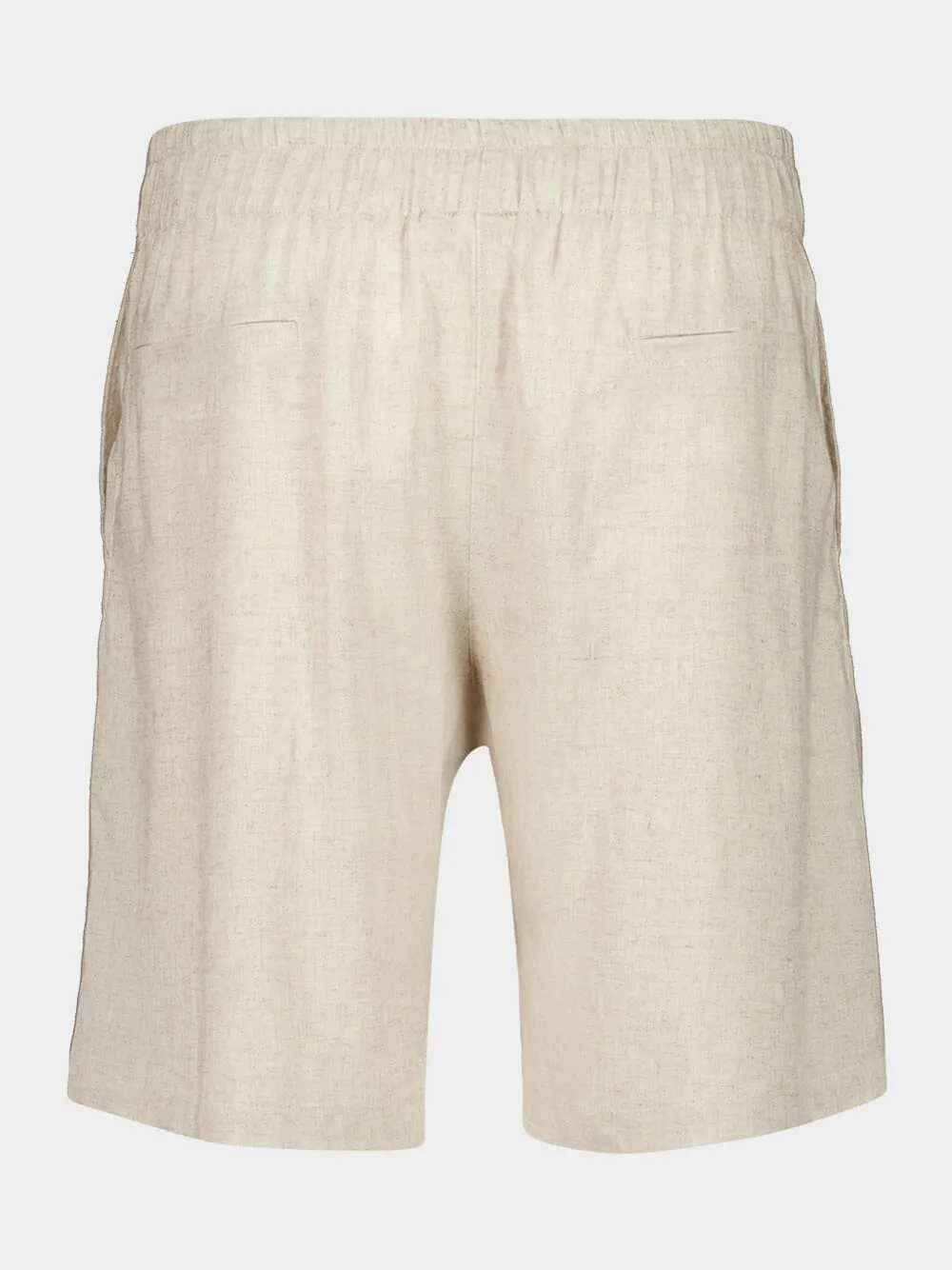 Cream Palmeta Tailored Bermuda Shorts in Handmade Linen sold by Fashion Clinic product image thumbnail 2