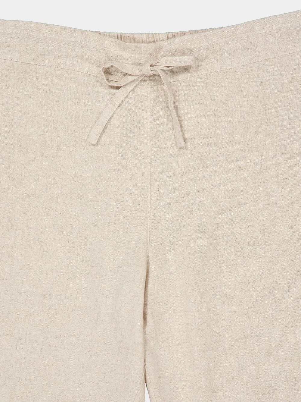Cream Palmeta Tailored Bermuda Shorts in Handmade Linen sold by Fashion Clinic product image thumbnail 3