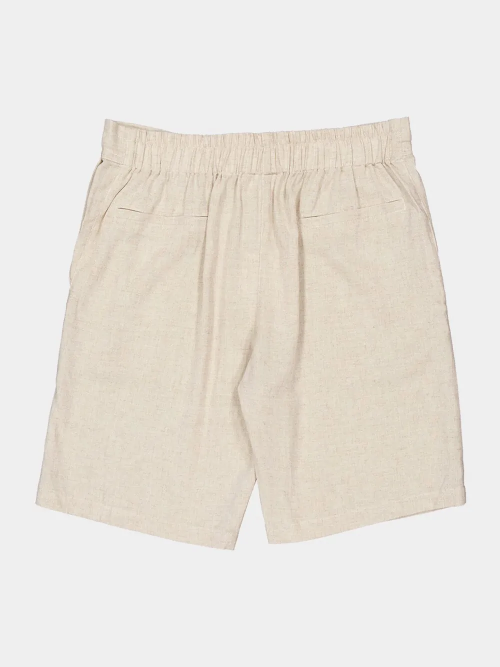 Cream Palmeta Tailored Bermuda Shorts in Handmade Linen sold by Fashion Clinic product image thumbnail 5