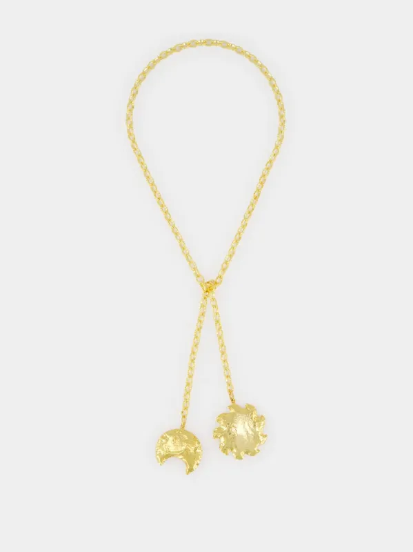 Sol y Luna Pendant Chain Necklace made by Fashion Clinic