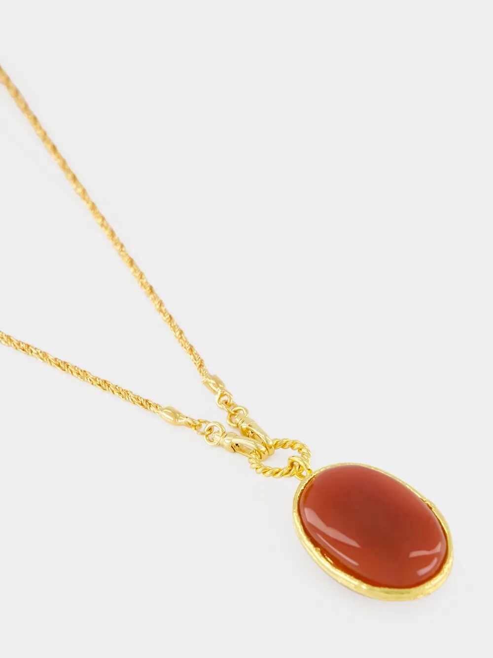 Gold Talisman Jasper Pendant Necklace sold by Fashion Clinic product image thumbnail 3
