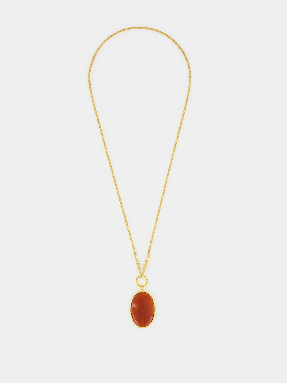 Gold Talisman Jasper Pendant Necklace sold by Fashion Clinic product image thumbnail 2