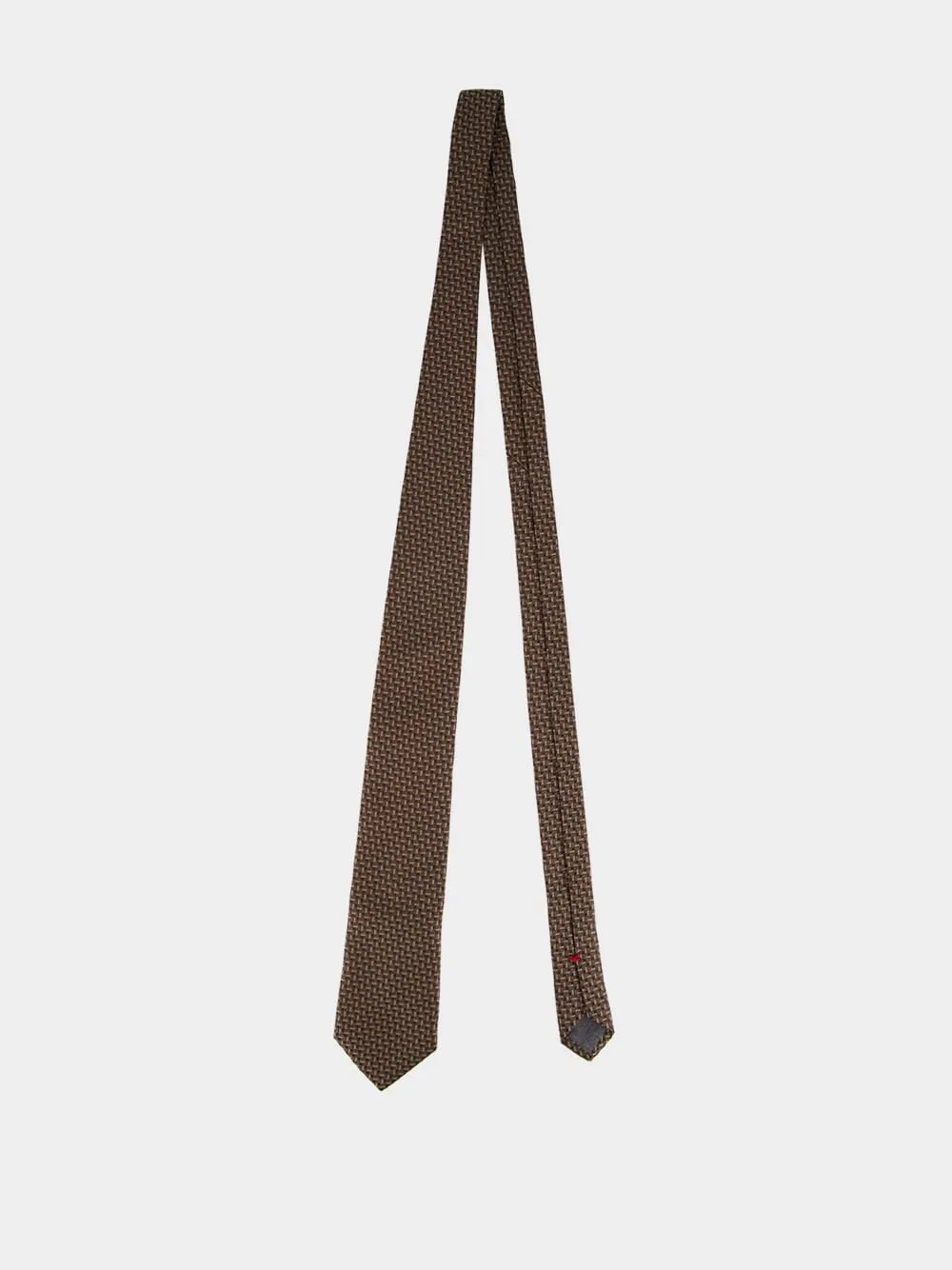 Hazelnut Textured Silk Tie sold by Fashion Clinic product image thumbnail 4
