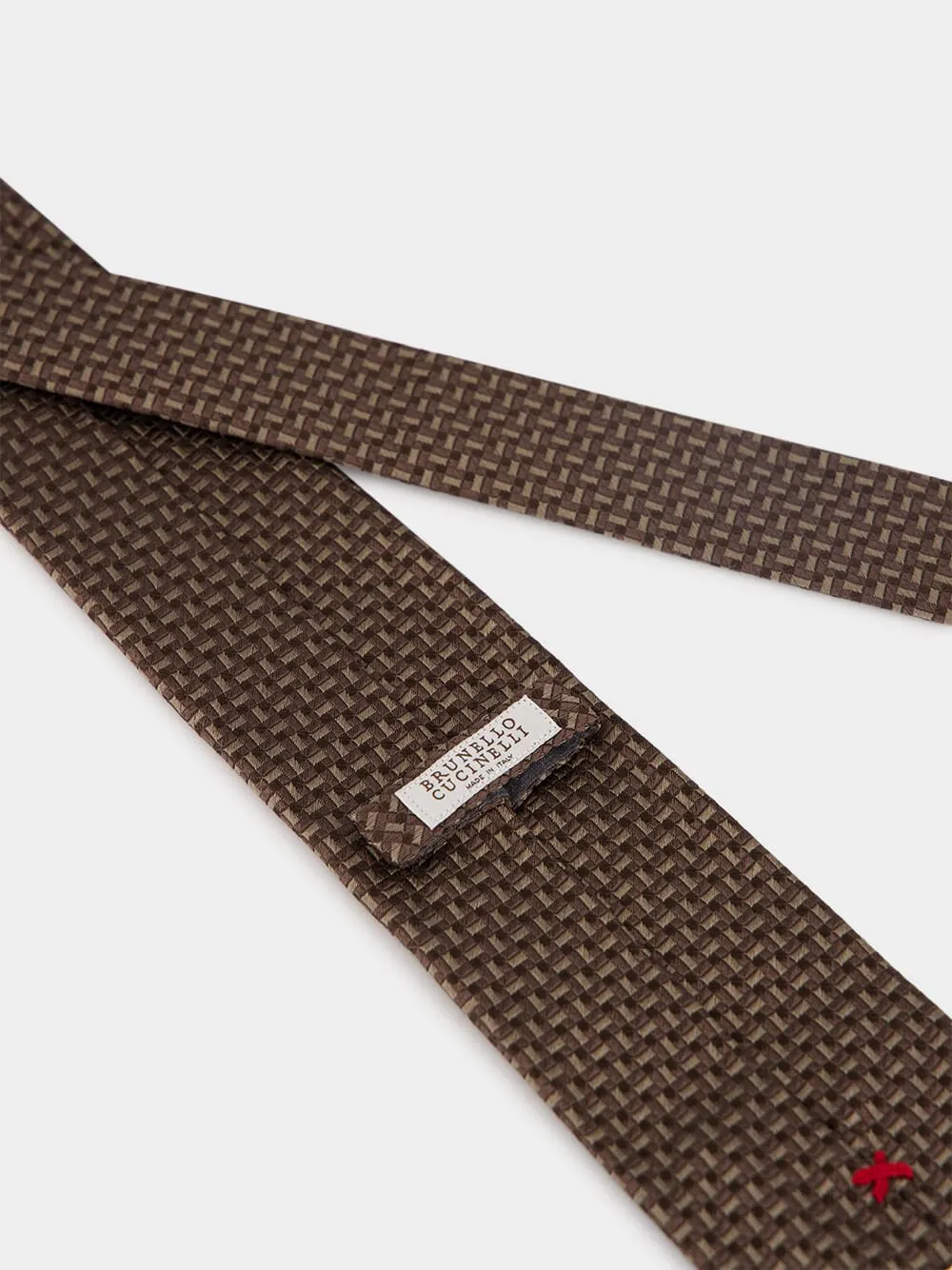 Hazelnut Textured Silk Tie sold by Fashion Clinic product image thumbnail 5
