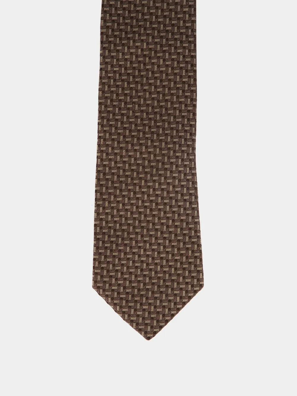Hazelnut Textured Silk Tie sold by Fashion Clinic product image thumbnail 3