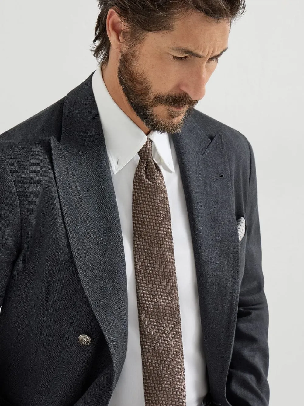 Hazelnut Textured Silk Tie sold by Fashion Clinic