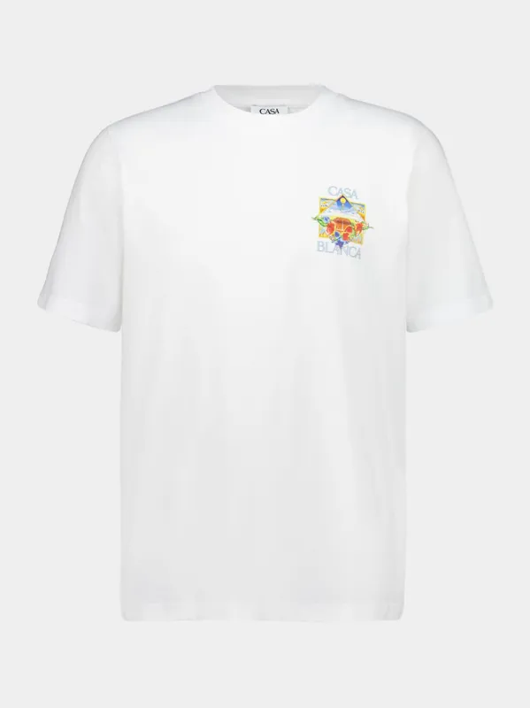White Flower Court Icon T-Shirt made by Casablanca