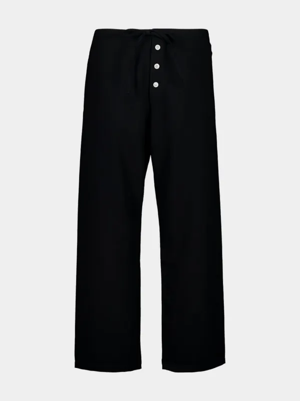 Black Astor Pajama Pants made by BODE