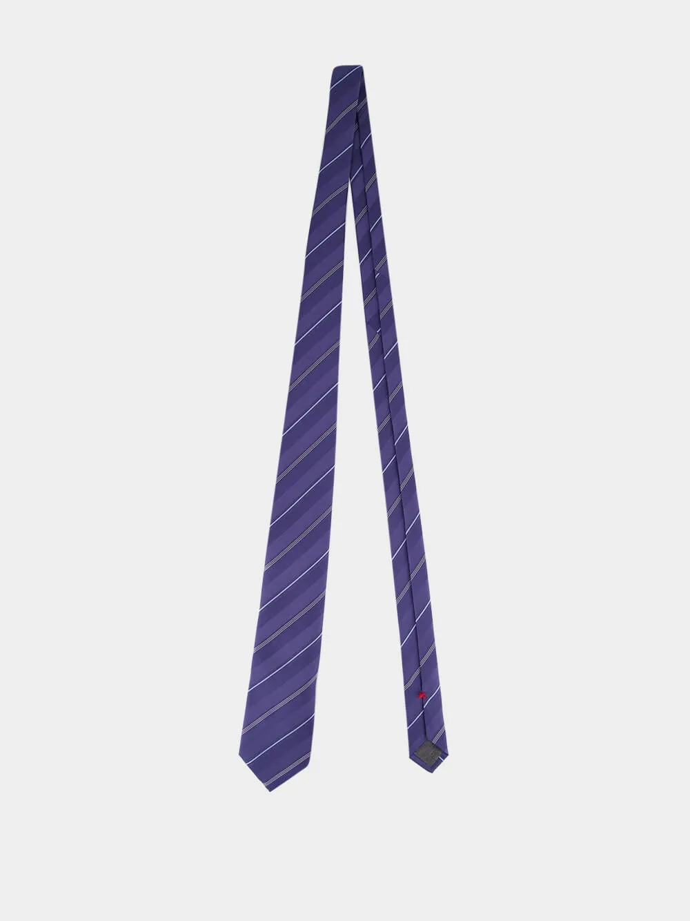 Denim Striped Silk Tie sold by Fashion Clinic product image thumbnail 2