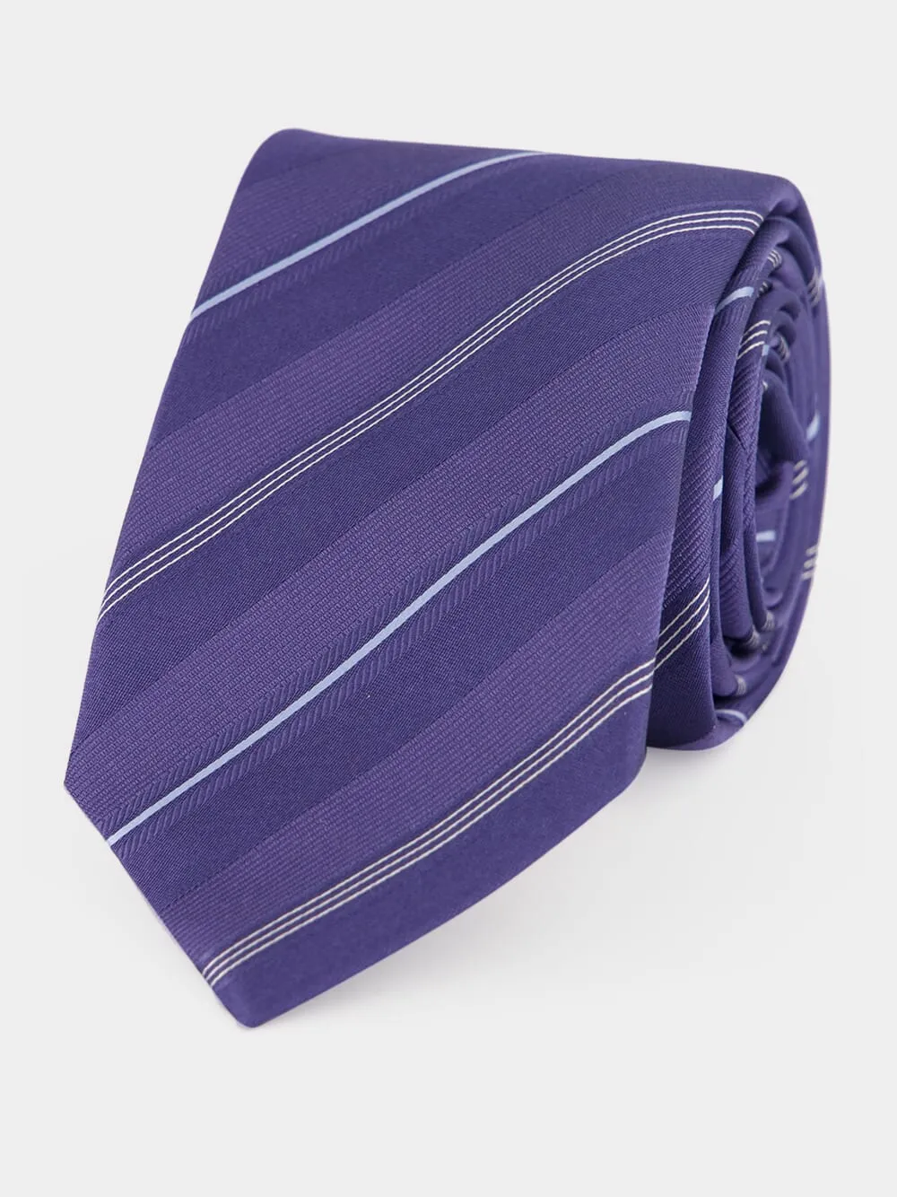 Denim Striped Silk Tie sold by Fashion Clinic