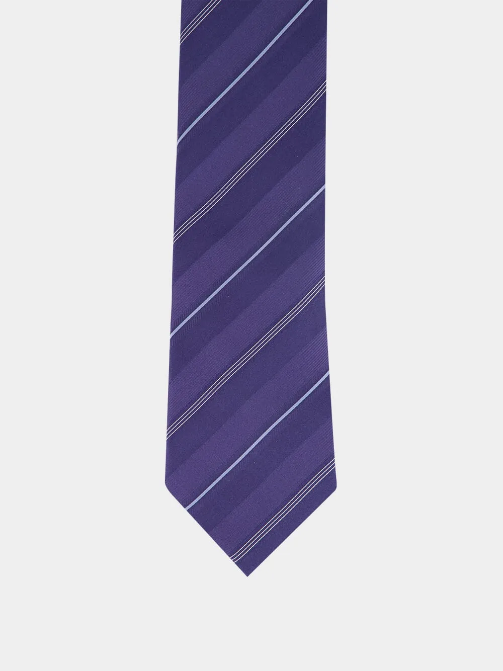 Denim Striped Silk Tie sold by Fashion Clinic product image thumbnail 3