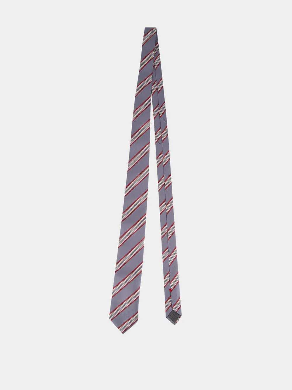 Medium Grey Striped Silk Tie sold by Fashion Clinic product image thumbnail 4