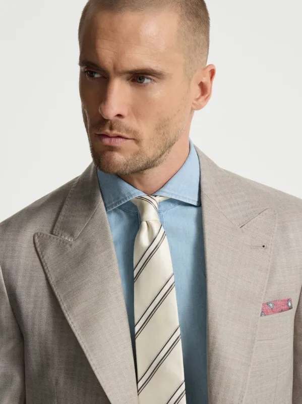 Panama Regimental Stripe Tie made by Brunello Cucinelli