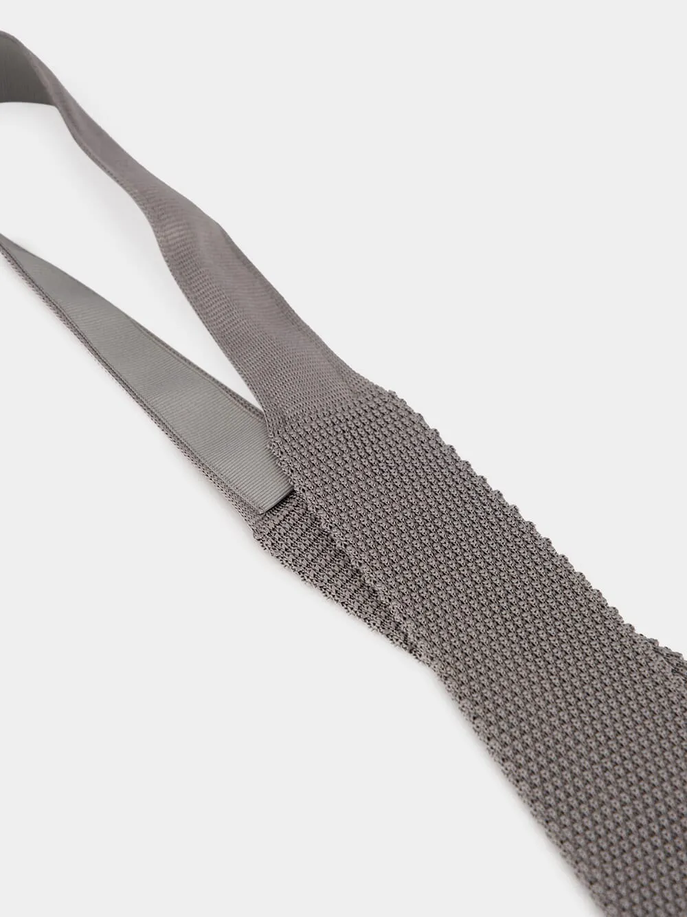 Grey Silk Knit Tie sold by Fashion Clinic product image thumbnail 5