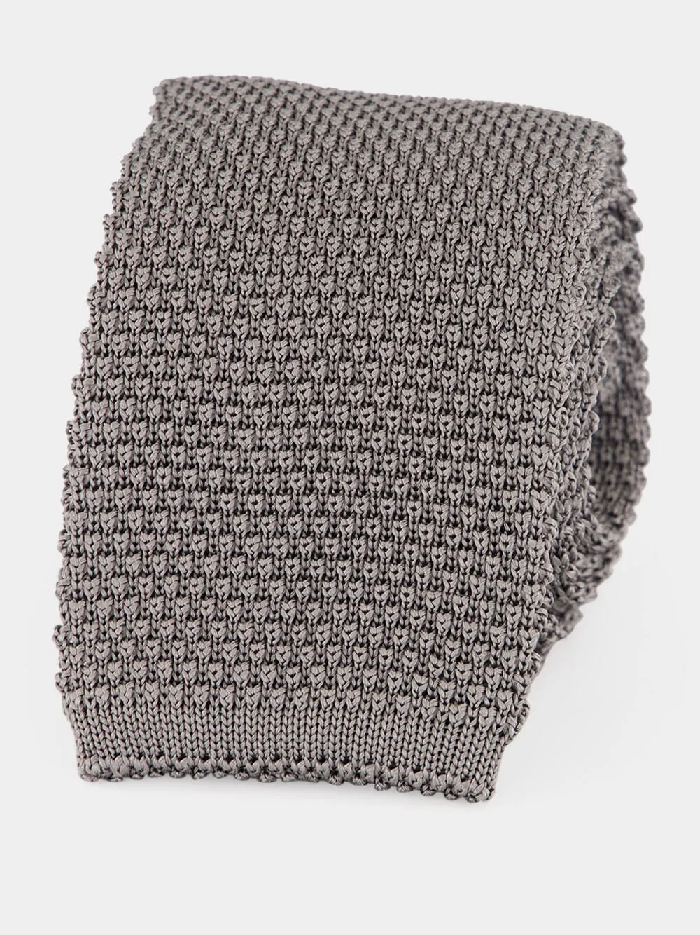 Grey Silk Knit Tie sold by Fashion Clinic product image thumbnail 2